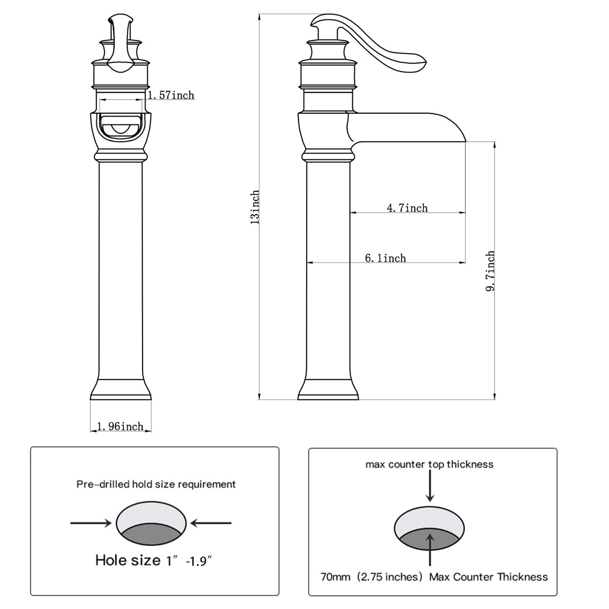 DFI Vessel Sink Bathroom Faucet with Drain Assembly | Wayfair